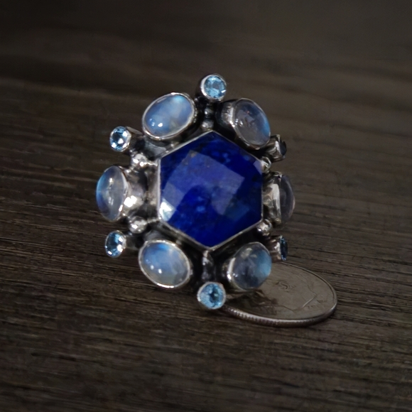 Nicky Butler Lapis and Moonstone Ring - Picture 3 of 14